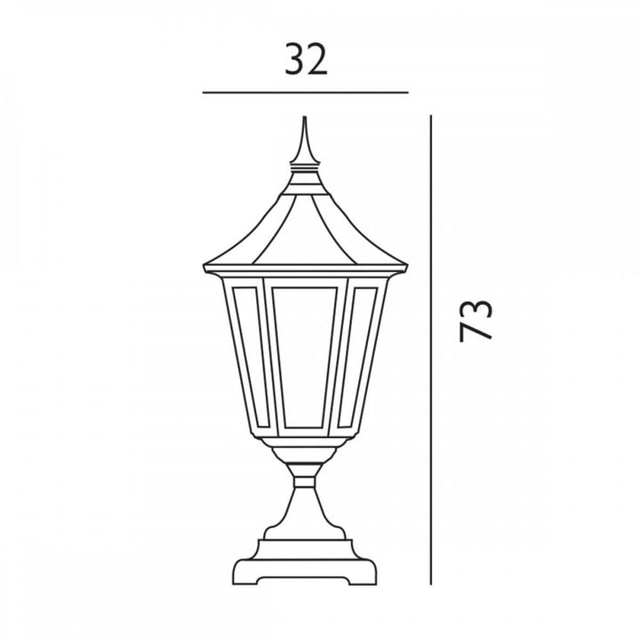 Norlys VG3-BLACK Valencia Grande 1 Light Pedestal Black