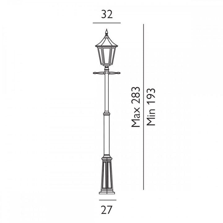 Norlys VG5-BLACK Valencia Grande 1 Light Signal Post Black