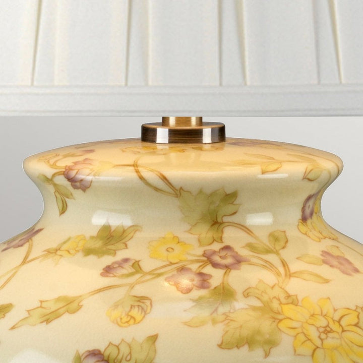 Elstead YELLOWFLOWERS-TL Yellow Flowers 1 Light Table Lamp Yellow and Purple