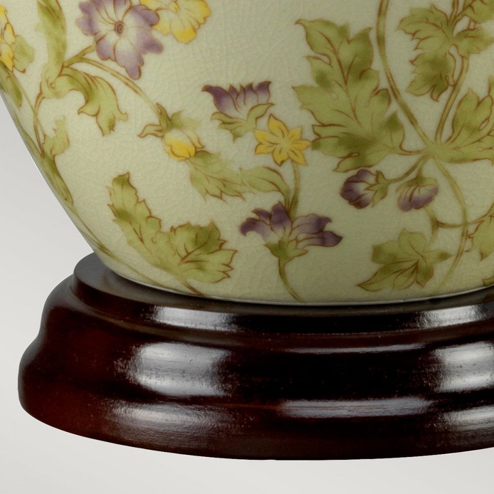 Elstead YELLOWFLOWERS-TL Yellow Flowers 1 Light Table Lamp Yellow and Purple