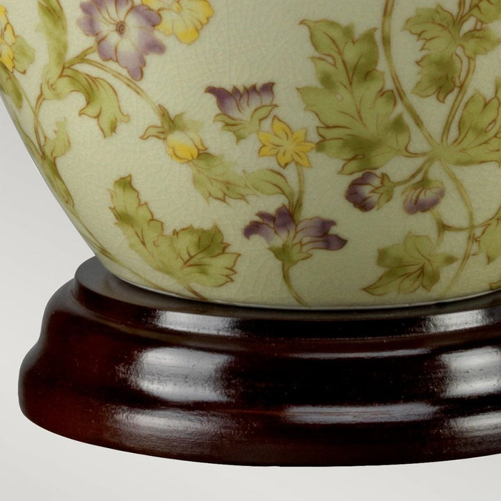 Elstead YELLOWFLOWERS-TL Yellow Flowers 1 Light Table Lamp Yellow and Purple