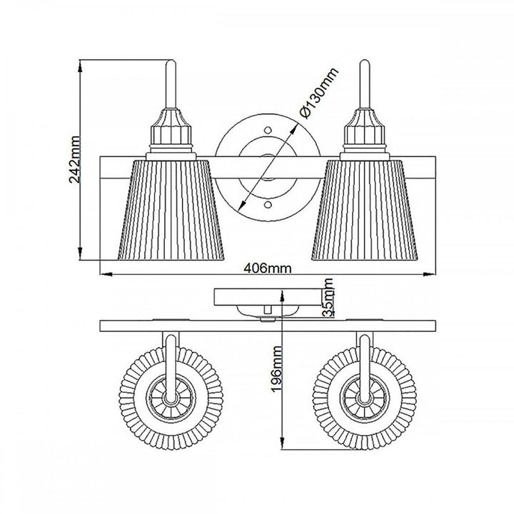 Quintiesse QN-ADDISON2-BATH Addison 2 Light Wall Light Polished Chrome