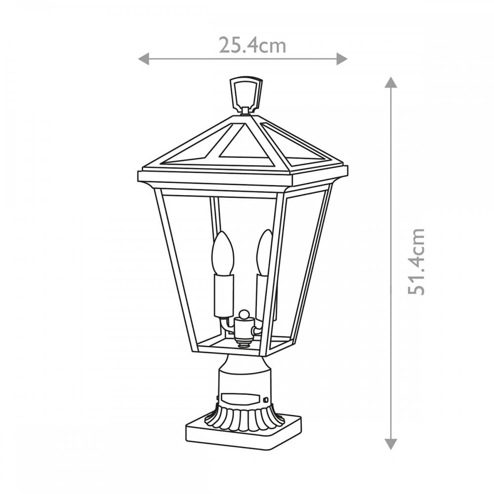Hinkley QN-ALFORD-PLACE3-M-MB Alford Place 2 Light Pedestal Lantern Museum Black
