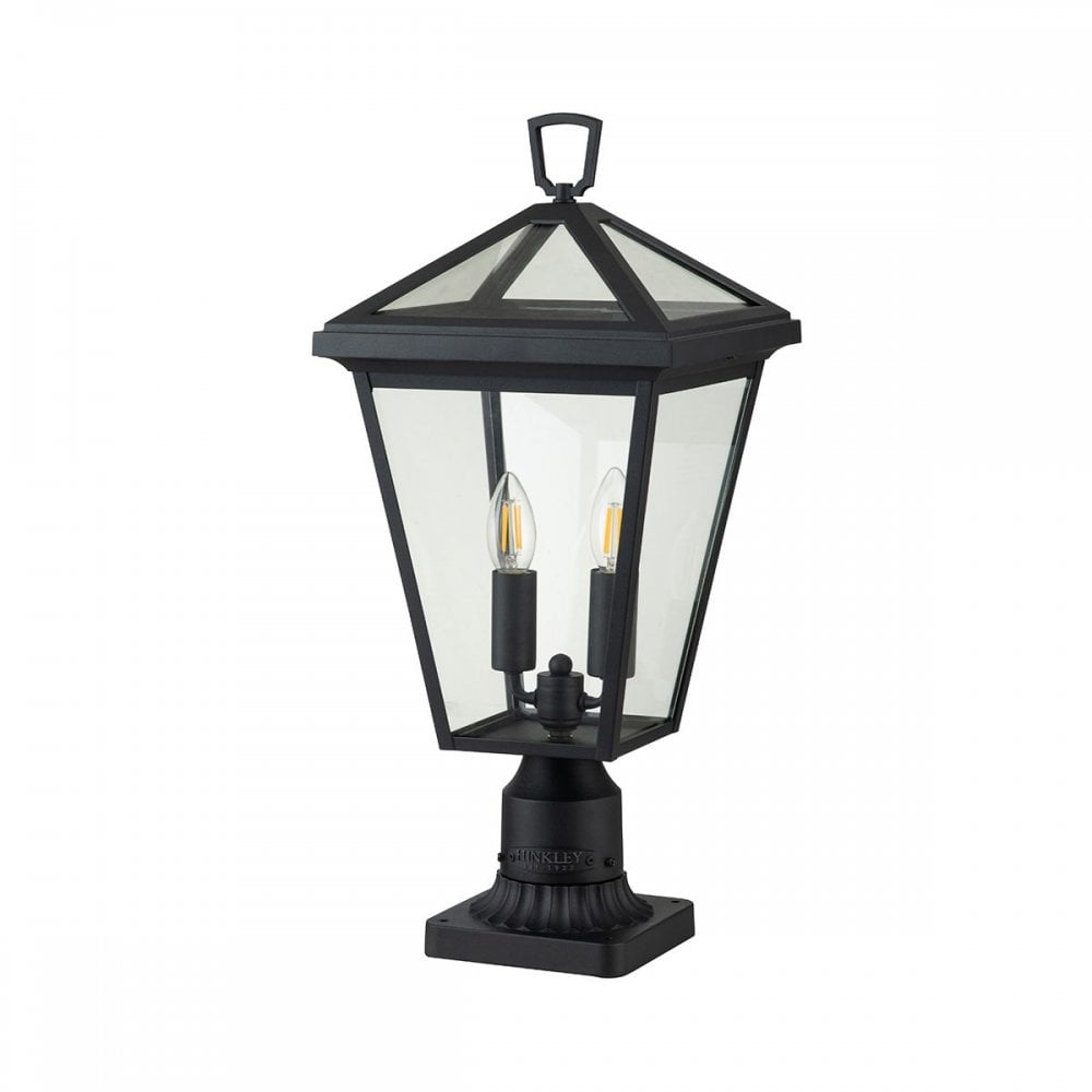 Hinkley QN-ALFORD-PLACE3-M-MB Alford Place 2 Light Pedestal Lantern Museum Black