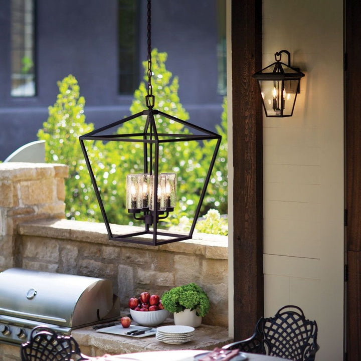 Hinkley QN-ALFORD-PLACE-4P-MB Alford Place 4 Light Outdoor Pendant Museum Black