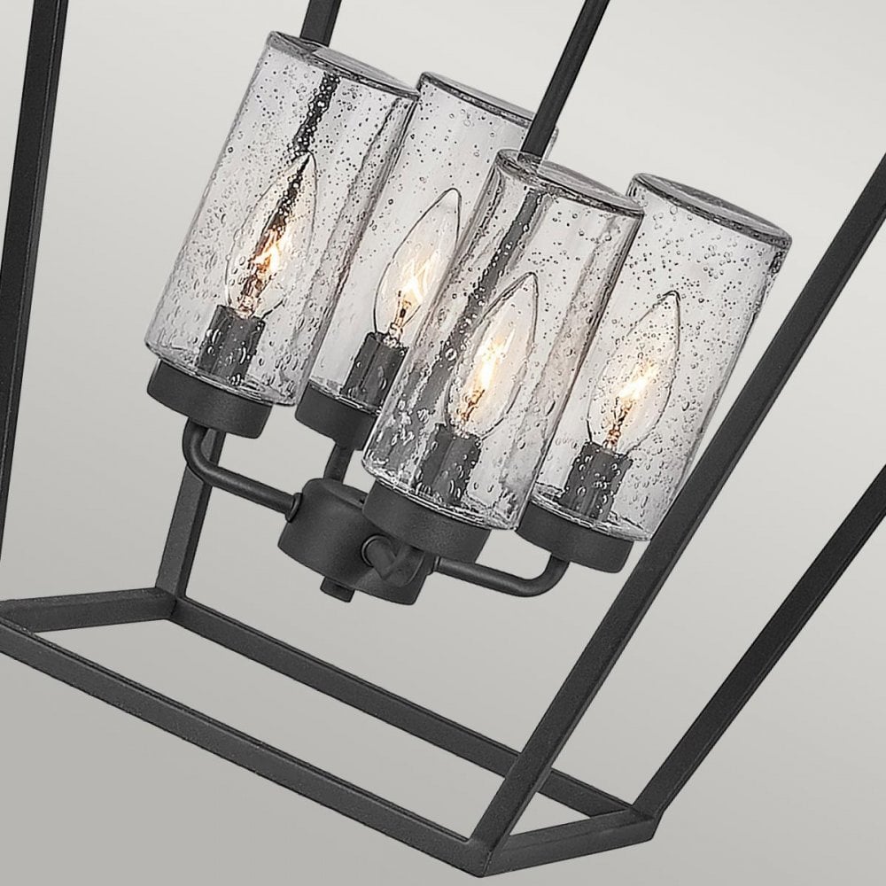Hinkley QN-ALFORD-PLACE-4P-MB Alford Place 4 Light Outdoor Pendant Museum Black