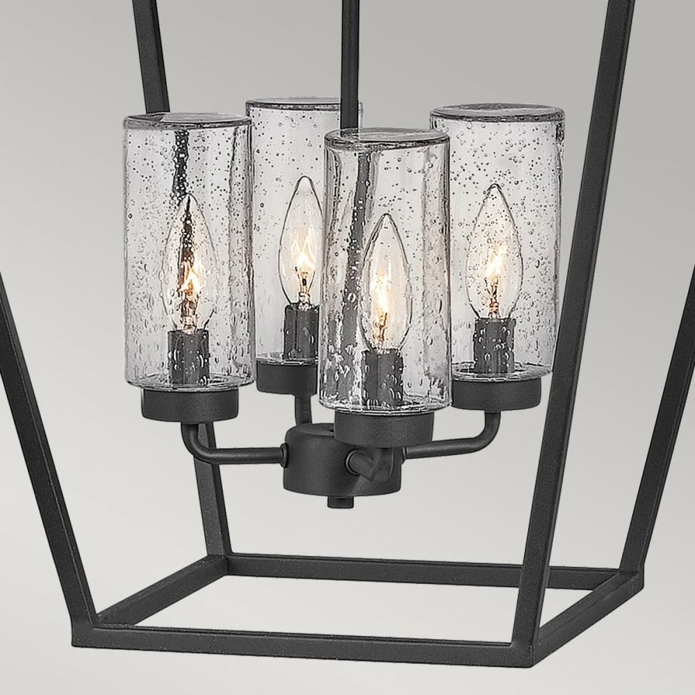 Hinkley QN-ALFORD-PLACE-4P-MB Alford Place 4 Light Outdoor Pendant Museum Black