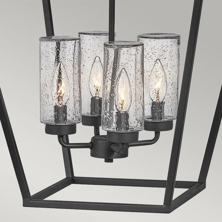 Hinkley QN-ALFORD-PLACE-4P-MB Alford Place 4 Light Outdoor Pendant Museum Black