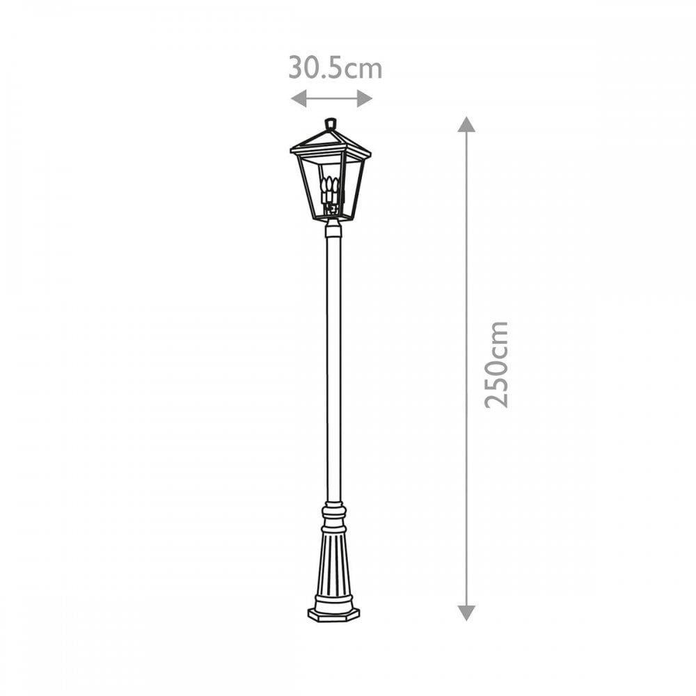 Hinkley QN-ALFORD-PLACE5-L-MB Alford Place 4 Light Lamp Post Museum Black