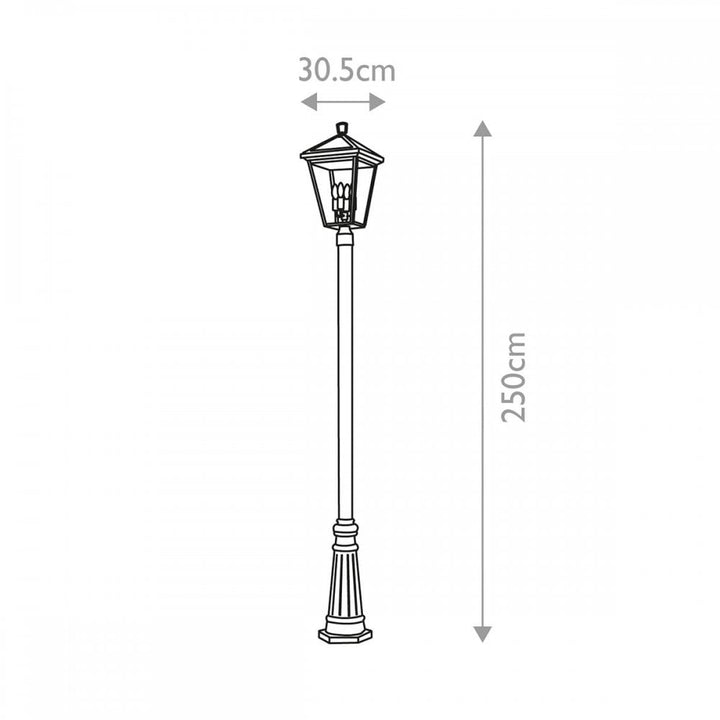 Hinkley QN-ALFORD-PLACE5-L-MB Alford Place 4 Light Lamp Post Museum Black