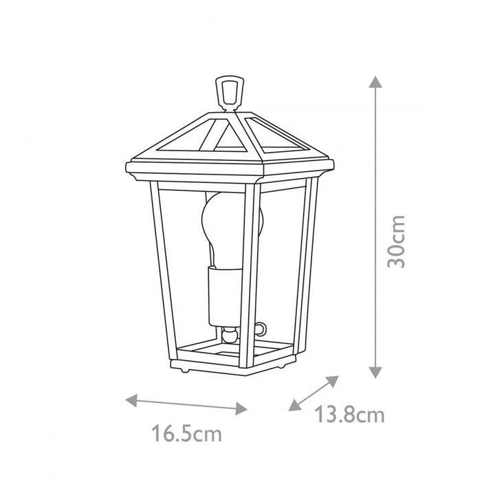 Hinkley QN-ALFORD-PLACE7-S-MB Alford Place 1 Light Half Lantern Museum Black