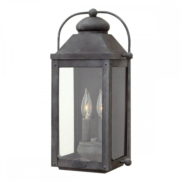 Hinkley QN-ANCHORAGE-M Anchorage 2 Light Wall Lantern Aged Zinc