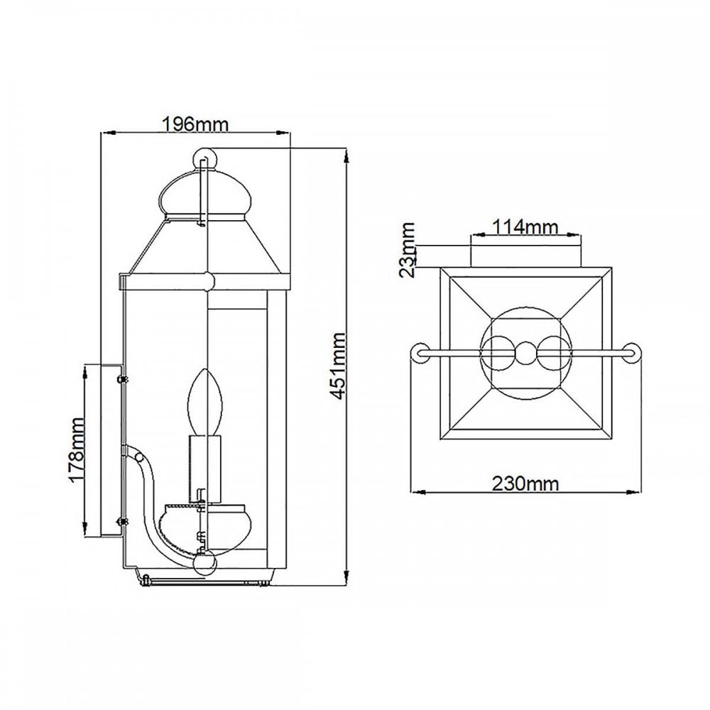 Hinkley QN-ANCHORAGE-M Anchorage 2 Light Wall Lantern Aged Zinc