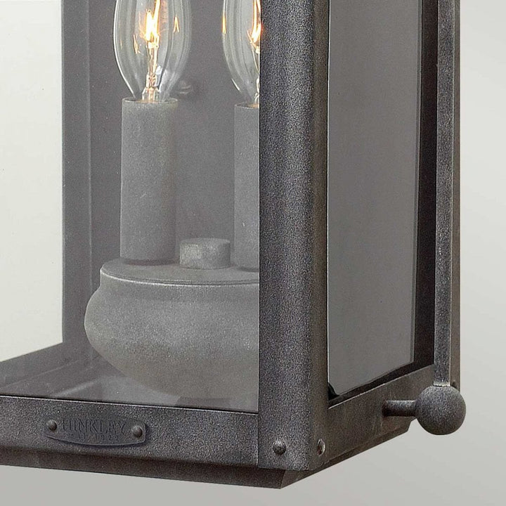Hinkley QN-ANCHORAGE-M Anchorage 2 Light Wall Lantern Aged Zinc