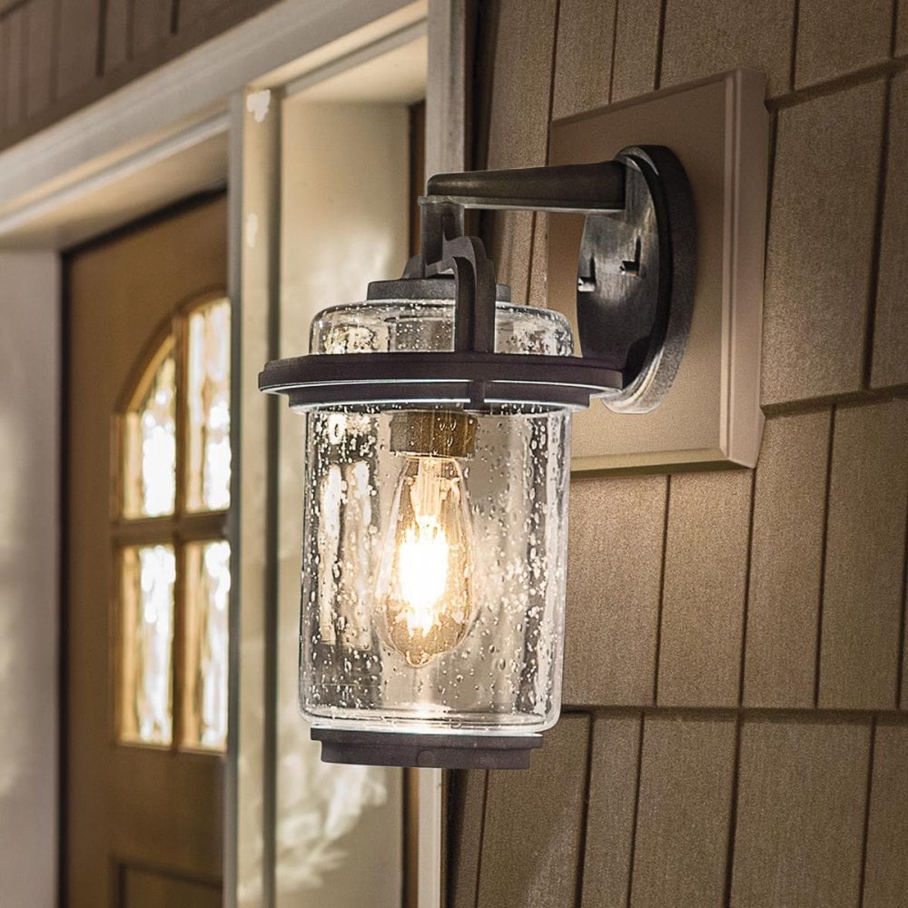 Kichler QN-ANDOVER-M Andover 1 Light Medium Wall Lantern Weathered Zinc
