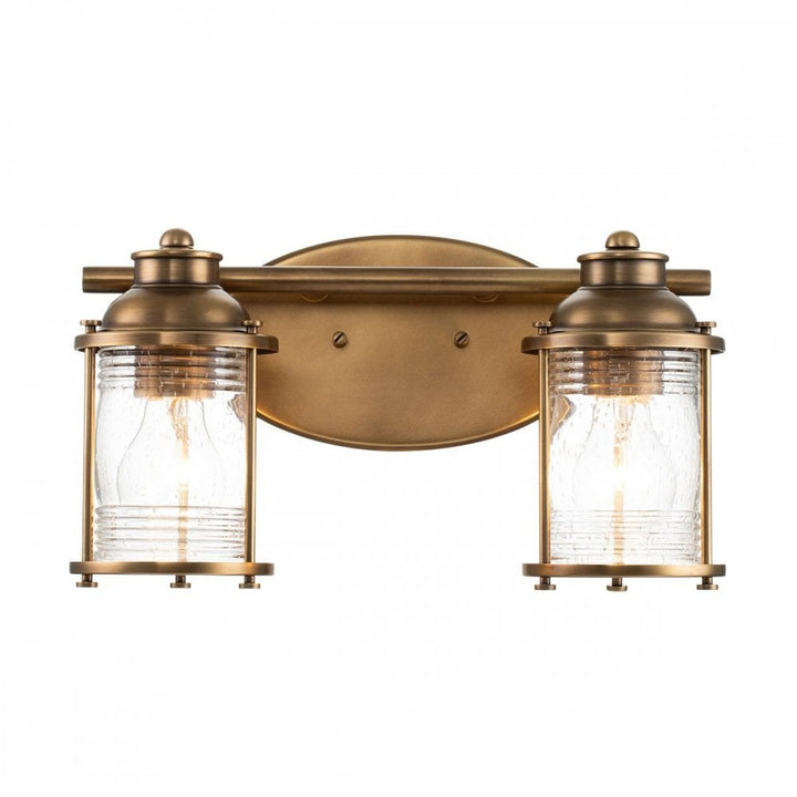 Kichler QN-ASHLANDBAY2-NBR-BATH Ashland Bay 2 Light Wall Light - Brass Natural Brass