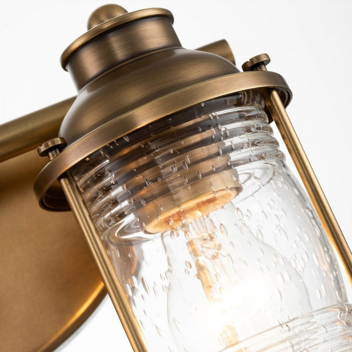 Kichler QN-ASHLANDBAY2-NBR-BATH Ashland Bay 2 Light Wall Light - Brass Natural Brass
