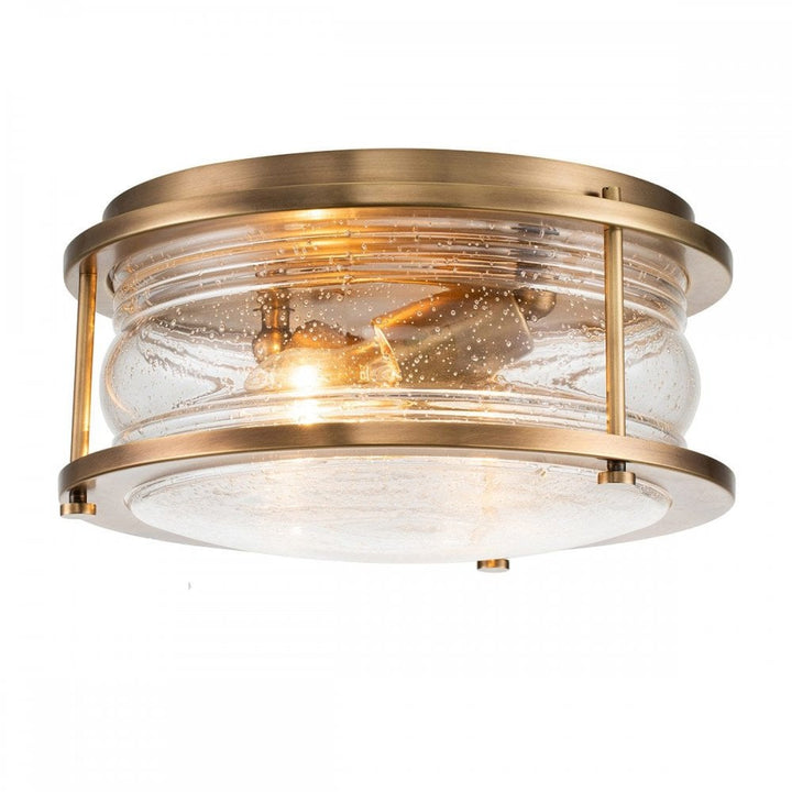 Kichler QN-ASHLANDBAY-F-NBR-BATH Ashland Bay 2 Light Flush - Brass Natural Brass