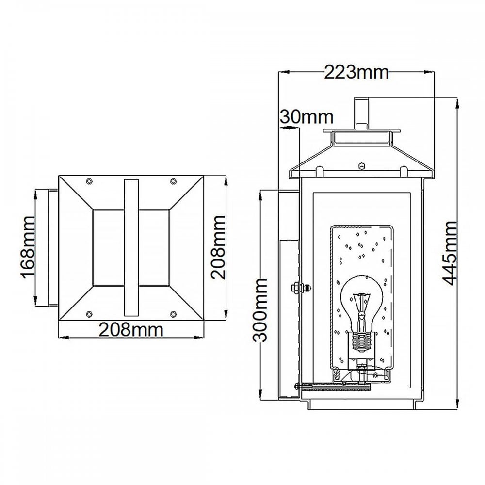 Hinkley QN-ATWATER-M-PDB Atwater 1 Light Medium Wall Lantern - Brass Painted Distressed Brass