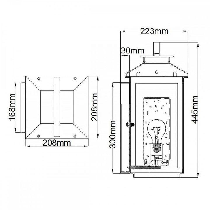 Hinkley QN-ATWATER-M-PDB Atwater 1 Light Medium Wall Lantern - Brass Painted Distressed Brass
