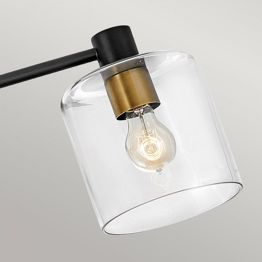 Hinkley QN-AXEL7-BK Axel 7 Light Semi-flush - Black Black with Heritage Brass