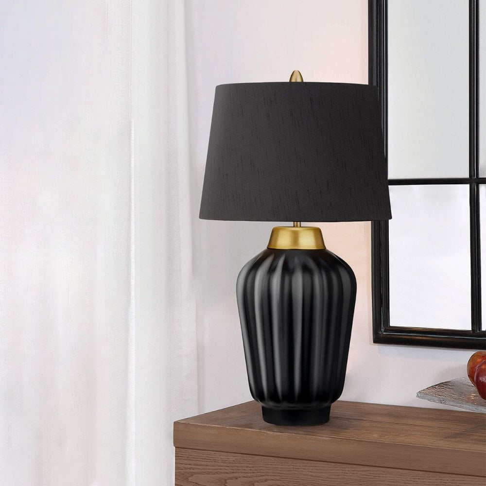 Quintiesse QN-BEXLEY-TL-BKBB Bexley 1 Light Table Lamp - Black &amp; Brushed Brass