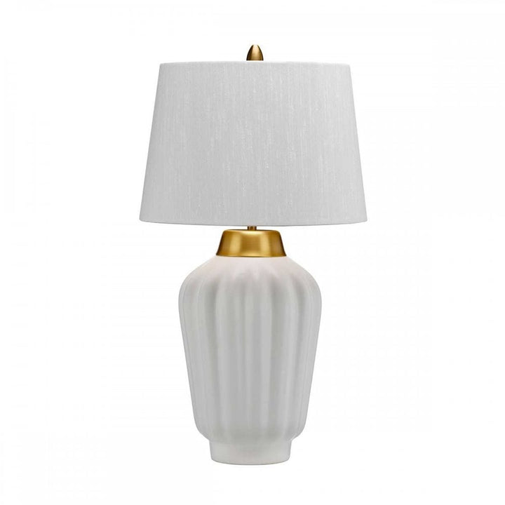 Quintiesse QN-BEXLEY-TL-WBB Bexley 1 Light Table Lamp - White &amp; Brushed Brass