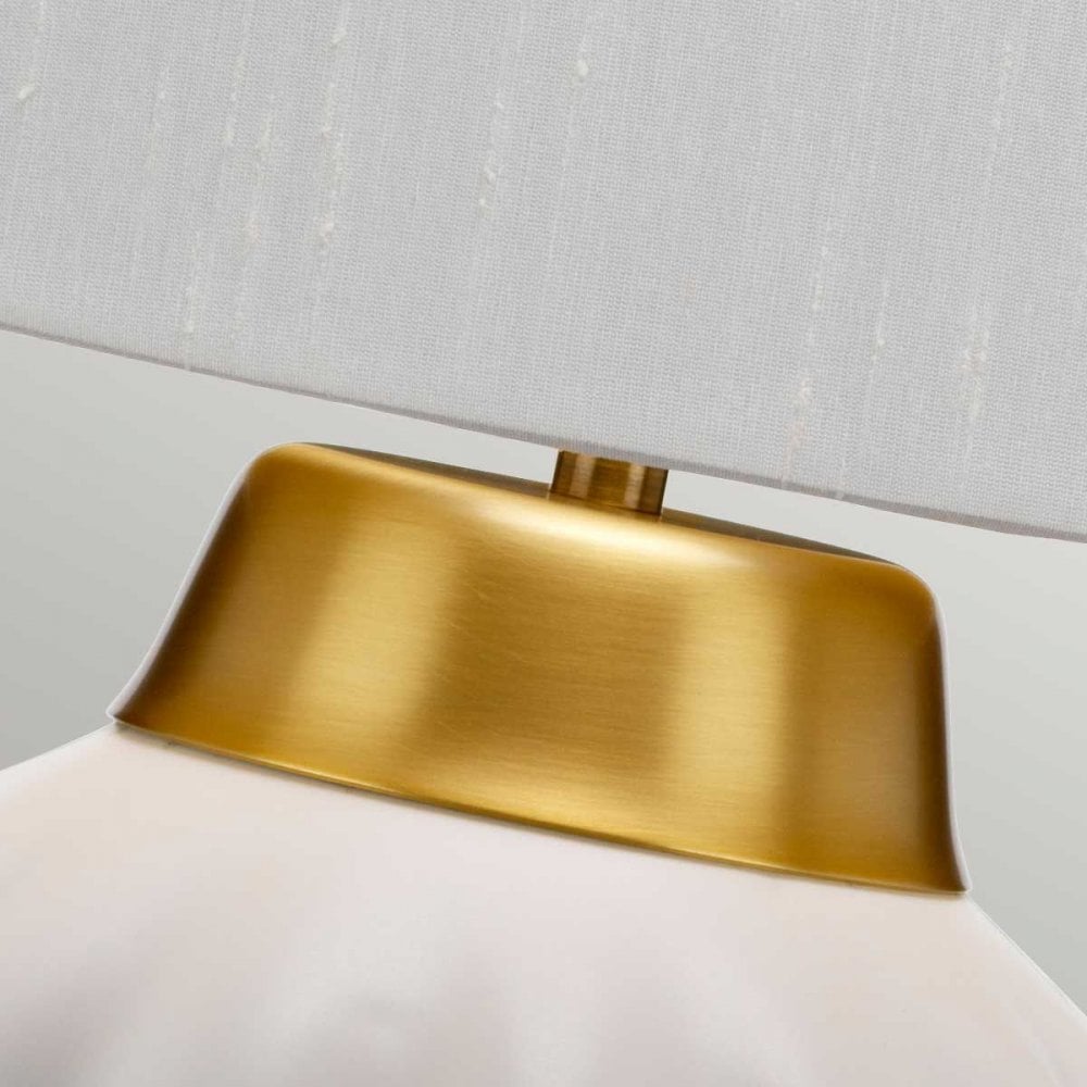 Quintiesse QN-BEXLEY-TL-WBB Bexley 1 Light Table Lamp - White &amp; Brushed Brass
