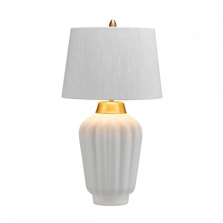 Quintiesse QN-BEXLEY-TL-WBB Bexley 1 Light Table Lamp - White &amp; Brushed Brass