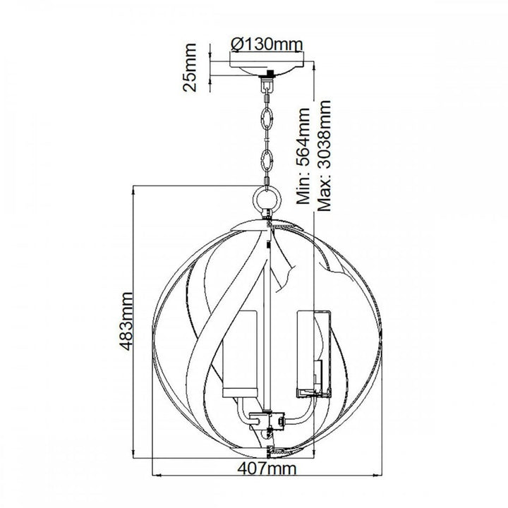 Quoizel QN-BLACKSMITH-3P-OBK Blacksmith 3 Light Outdoor Chandelier Old Black