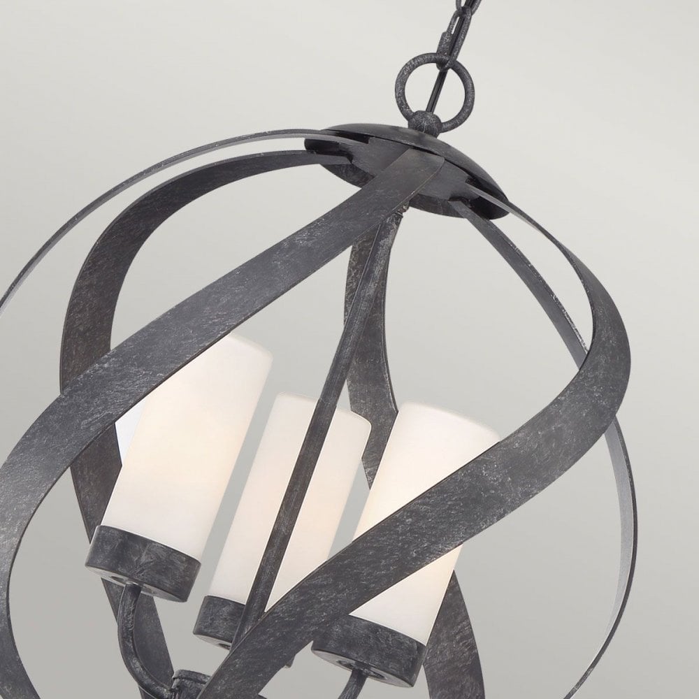 Quoizel QN-BLACKSMITH-3P-OBK Blacksmith 3 Light Outdoor Chandelier Old Black