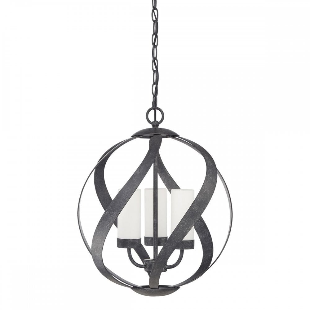 Quoizel QN-BLACKSMITH-3P-OBK Blacksmith 3 Light Outdoor Chandelier Old Black