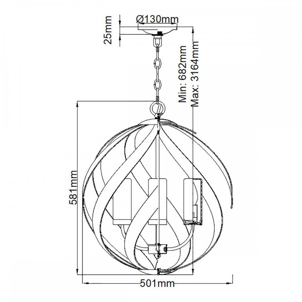 Quoizel QN-BLACKSMITH-4P-OBK Blacksmith 4 Light Outdoor Chandelier Old Black