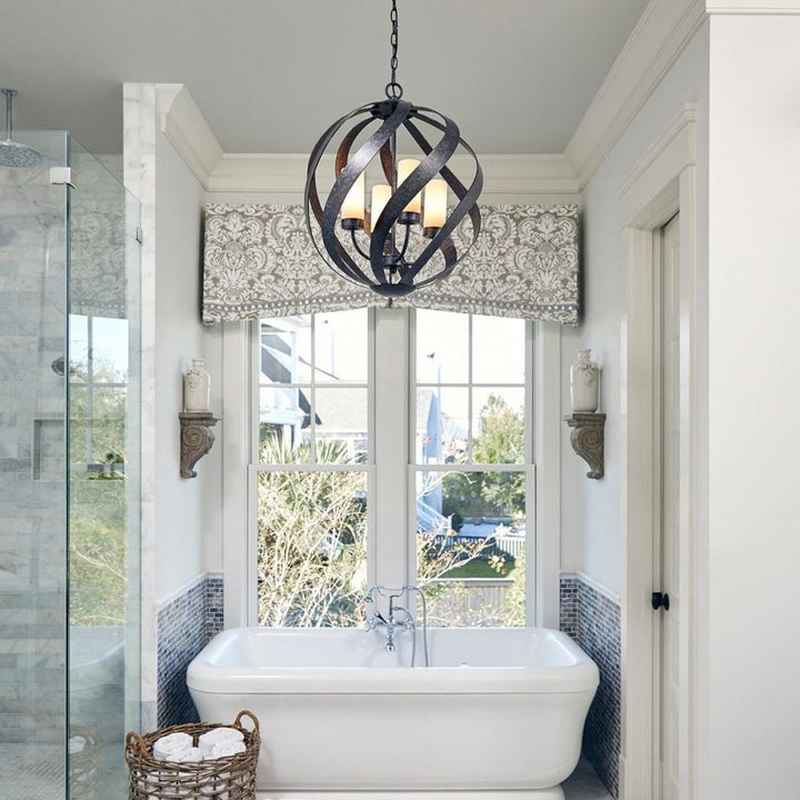 Quoizel QN-BLACKSMITH-4P-OBK Blacksmith 4 Light Outdoor Chandelier Old Black