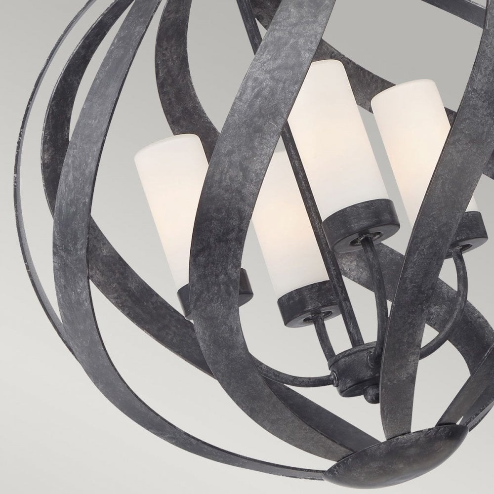 Quoizel QN-BLACKSMITH-4P-OBK Blacksmith 4 Light Outdoor Chandelier Old Black