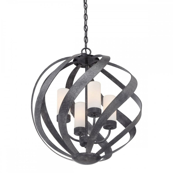 Quoizel QN-BLACKSMITH-4P-OBK Blacksmith 4 Light Outdoor Chandelier Old Black