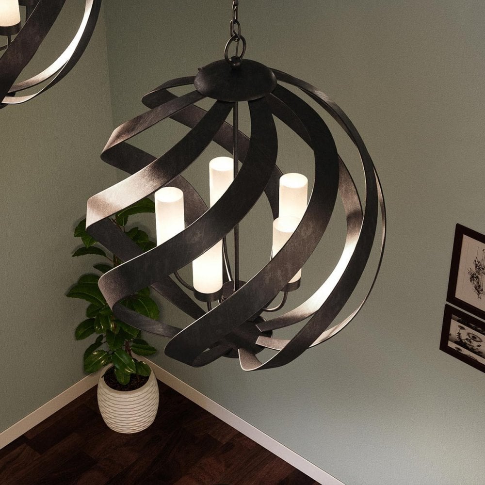 Quoizel QN-BLACKSMITH-5P-OBK Blacksmith 5 Light Outdoor Chandelier Old Black