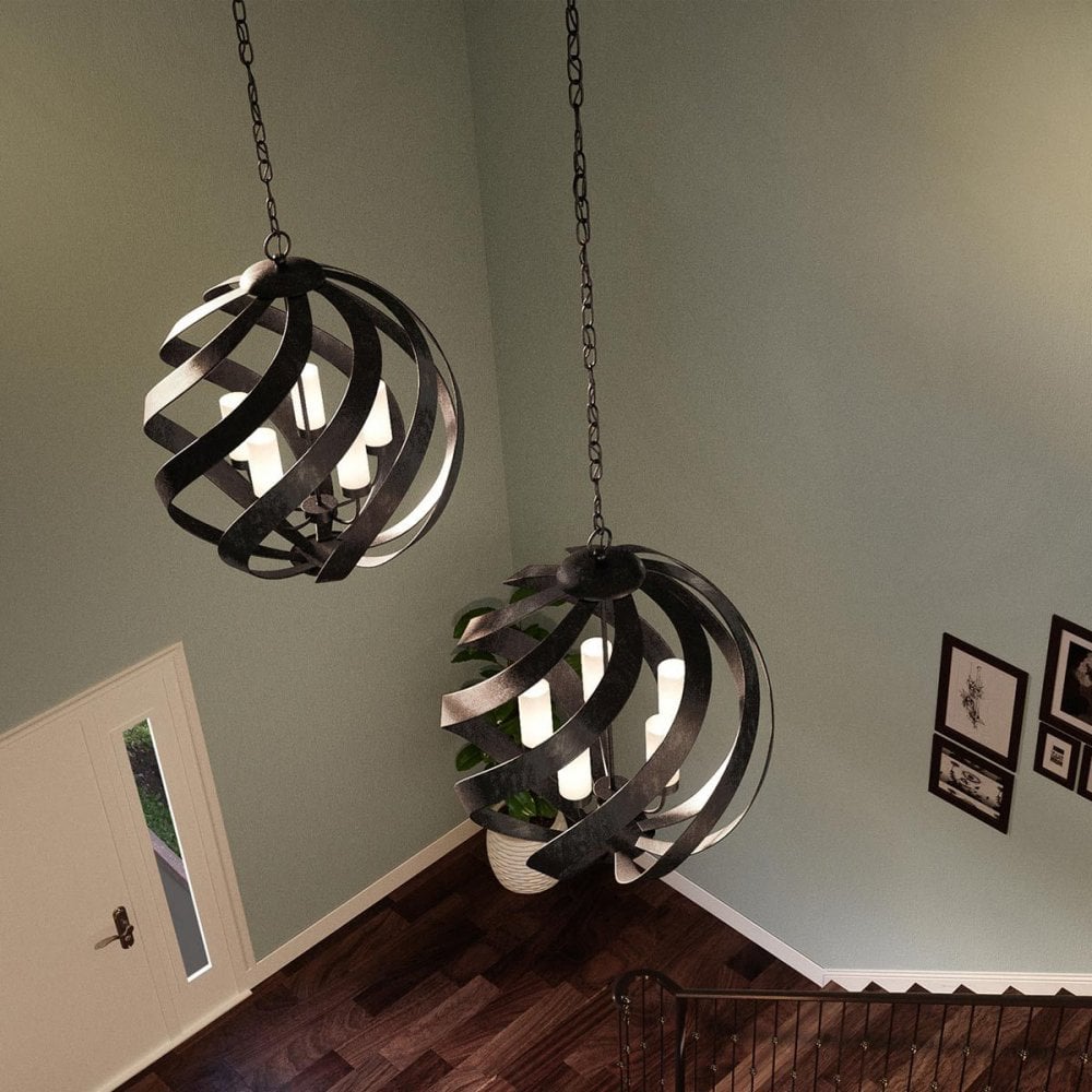 Quoizel QN-BLACKSMITH-5P-OBK Blacksmith 5 Light Outdoor Chandelier Old Black