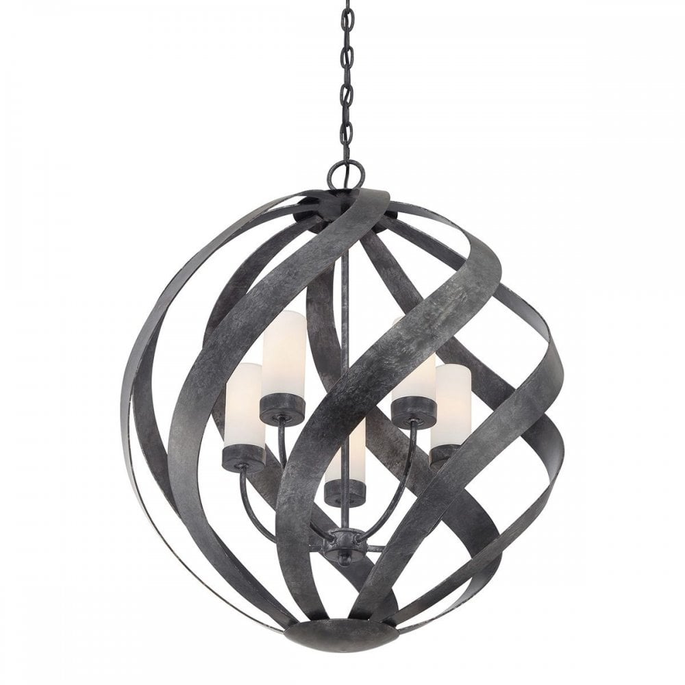 Quoizel QN-BLACKSMITH-5P-OBK Blacksmith 5 Light Outdoor Chandelier Old Black