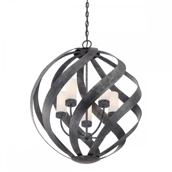 Quoizel QN-BLACKSMITH-5P-OBK Blacksmith 5 Light Outdoor Chandelier Old Black