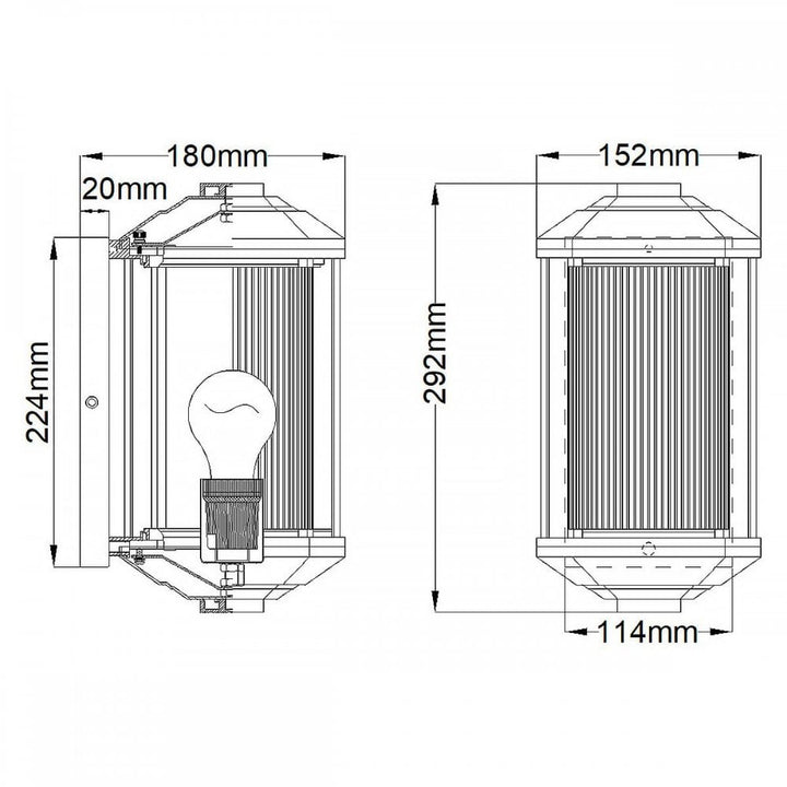 Hinkley QN-CASTELLE-S-BZ Castelle 1 Light Small Wall Lantern - Bronze