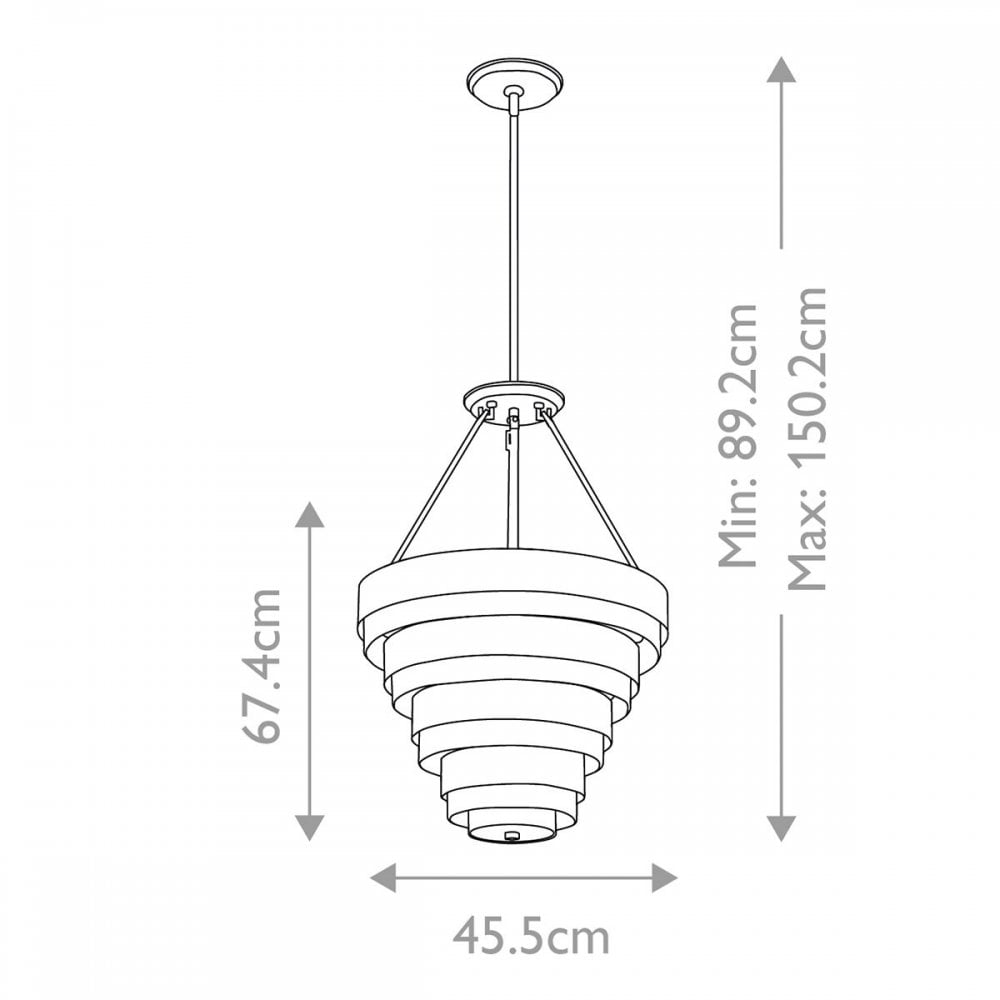 Hinkley QN-ECHELON-4P Echelon 4 Light Pendant Heritage Brass