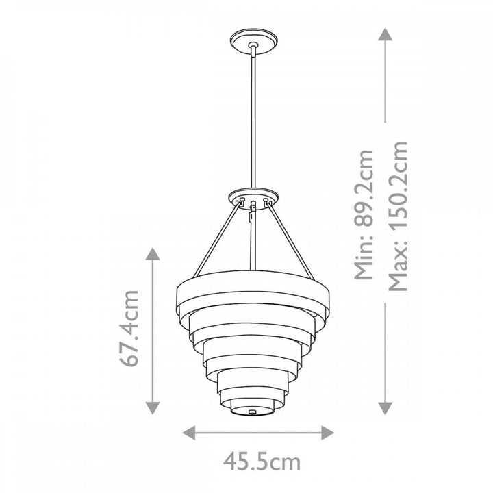 Hinkley QN-ECHELON-4P Echelon 4 Light Pendant Heritage Brass