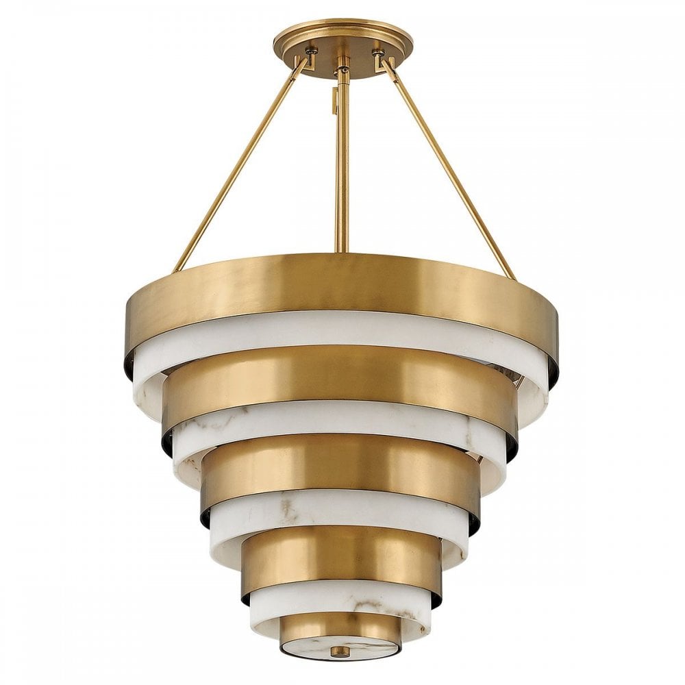 Hinkley QN-ECHELON-4P Echelon 4 Light Pendant Heritage Brass