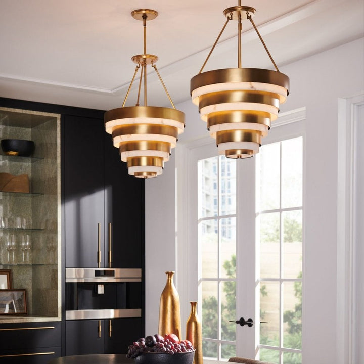Hinkley QN-ECHELON-4P Echelon 4 Light Pendant Heritage Brass
