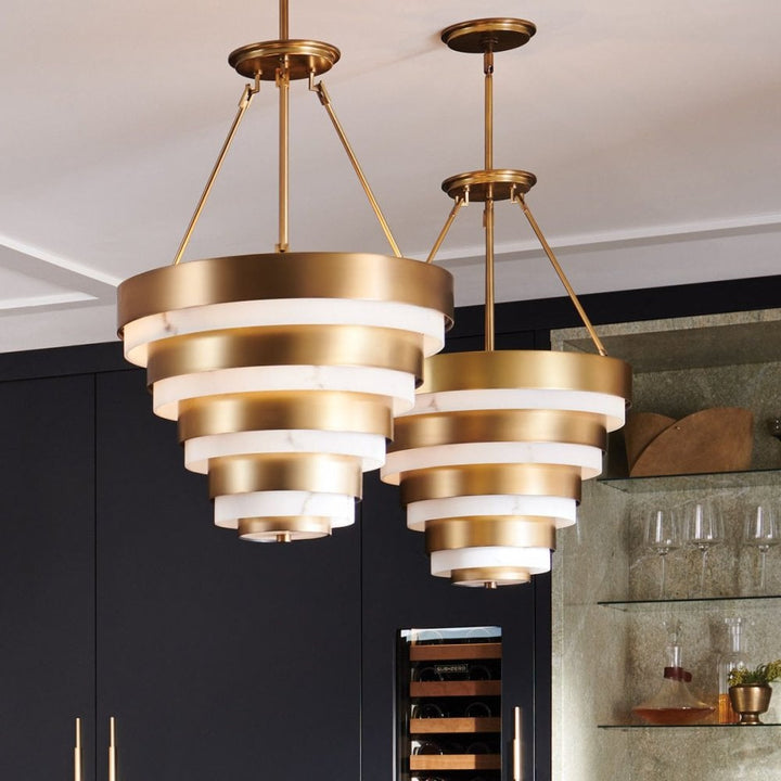 Hinkley QN-ECHELON-4P Echelon 4 Light Pendant Heritage Brass