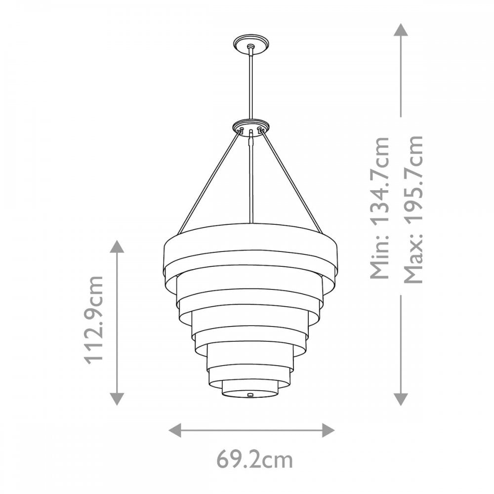 Hinkley QN-ECHELON-8P Echelon 8 Light Pendant Heritage Brass