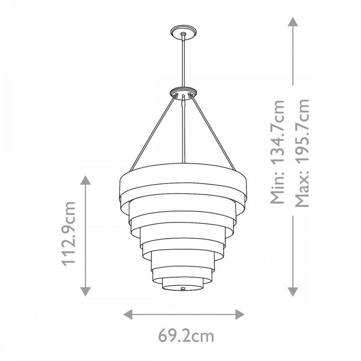 Hinkley QN-ECHELON-8P Echelon 8 Light Pendant Heritage Brass