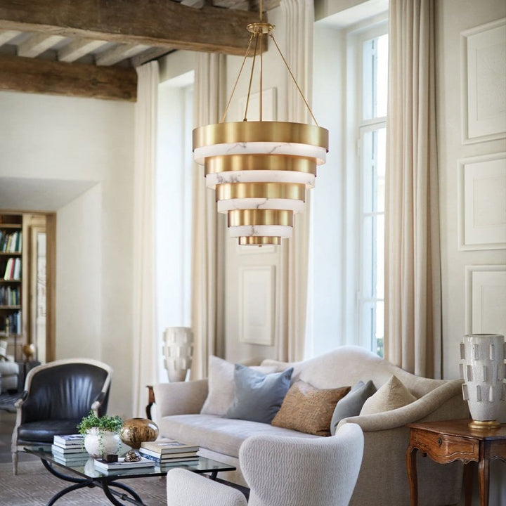Hinkley QN-ECHELON-8P Echelon 8 Light Pendant Heritage Brass