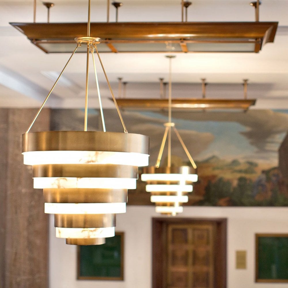 Hinkley QN-ECHELON-8P Echelon 8 Light Pendant Heritage Brass